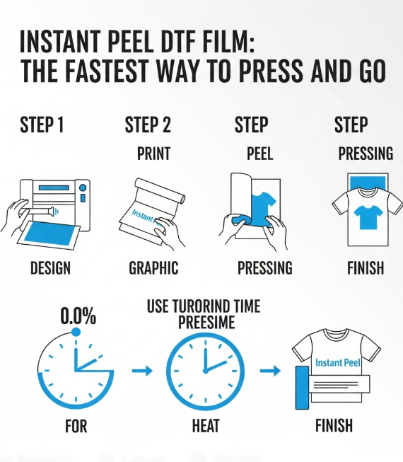 Instant Peel DTF Film: The Fastest Way to Press and Go