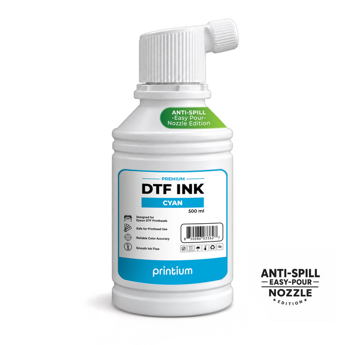 Premium DTF Ink - 500 ml (16.9 fl oz) - Anti-Spill Easy-Pour Nozzle Bottle Edition