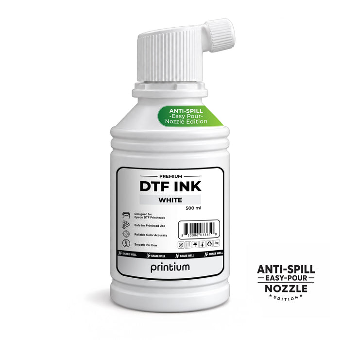 Premium DTF Ink - 500 ml (16.9 fl oz) - Anti-Spill Easy-Pour Nozzle Bottle Edition