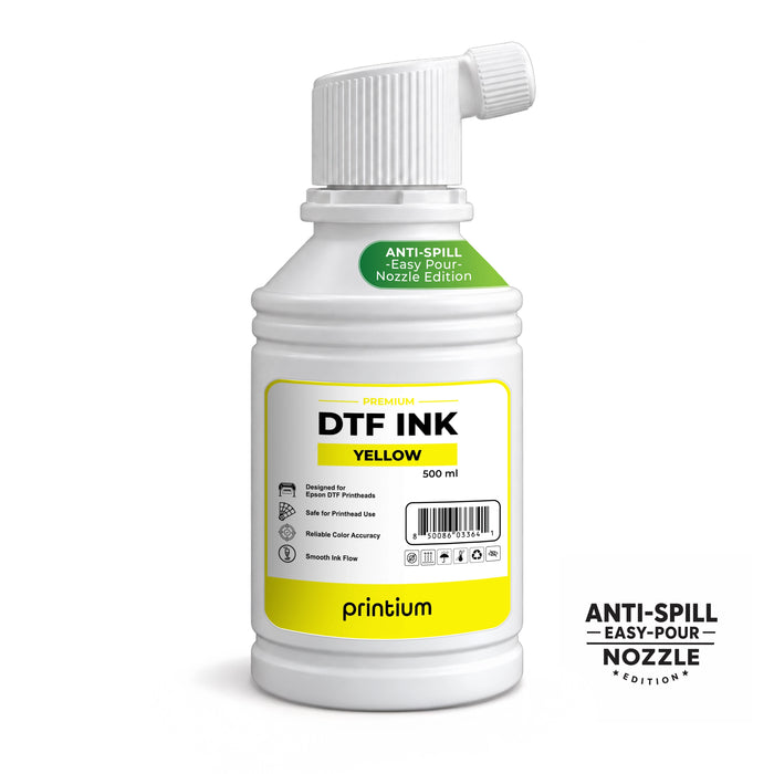 Premium DTF Ink - 500 ml (16.9 fl oz) - Anti-Spill Easy-Pour Nozzle Bottle Edition