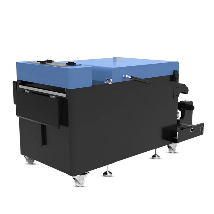 P400 DTF printer dryer and powder shaker machine for digital transfer film printing.