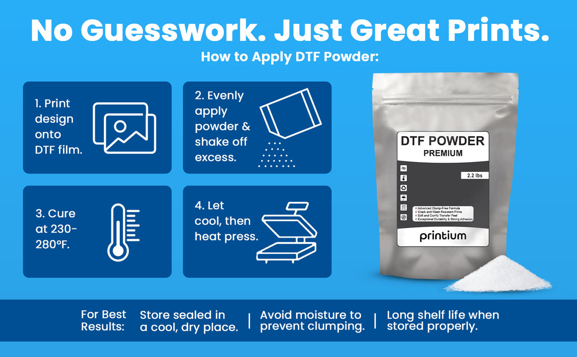 Premium Plus A4 DTF Film Sheets & DTF Powder Bundle – 2 x 50-pack A4 DTF Sheets + 2.2 lbs DTF Powder
