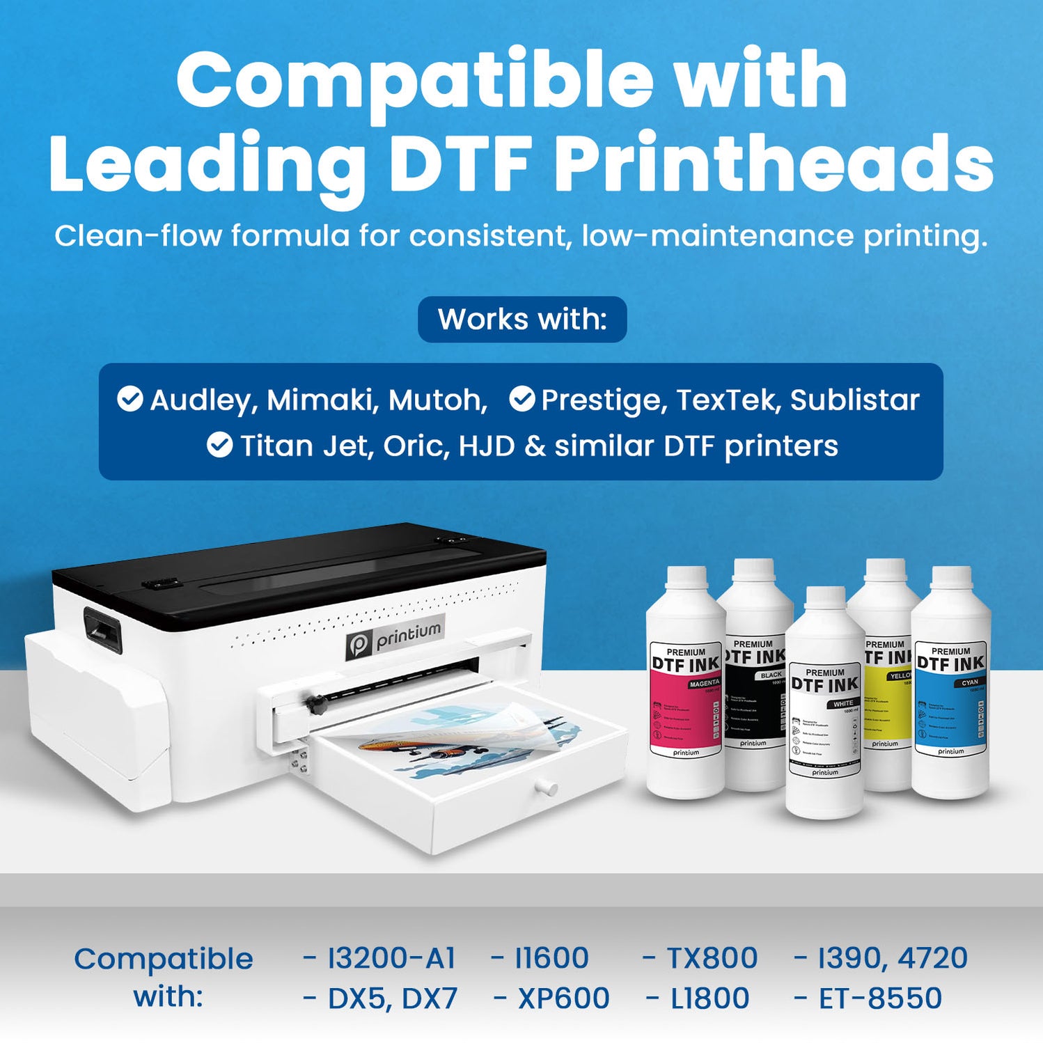 Dtf Ink Kit Printium DTF Ink Cyan - Premium DTF Ink for Vibrant Prints — Dtf Bank