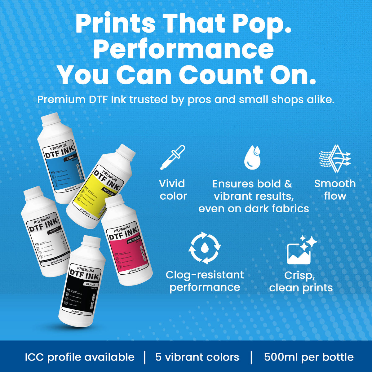 Dtf Ink Label Premium DTF Ink Vivid, Durable Direct-to-Film Printing Ink