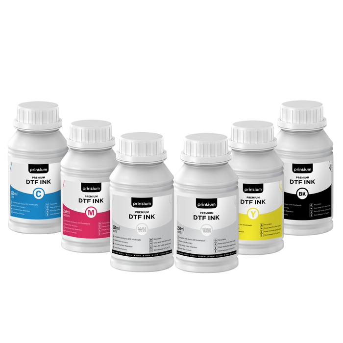 Juego de tintas DTF premium: 6 tintas de 250 ml (8,45 onzas líquidas), CMYKWW