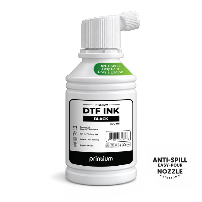 Premium DTF Ink - 500 ml (16.9 fl oz) - Anti-Spill Easy-Pour Nozzle Bottle Edition